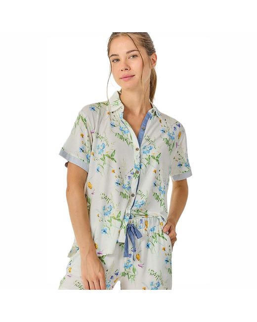 J&j Brothers Blue Summer Pyjamas Short Sleeve Shirt Jjb17