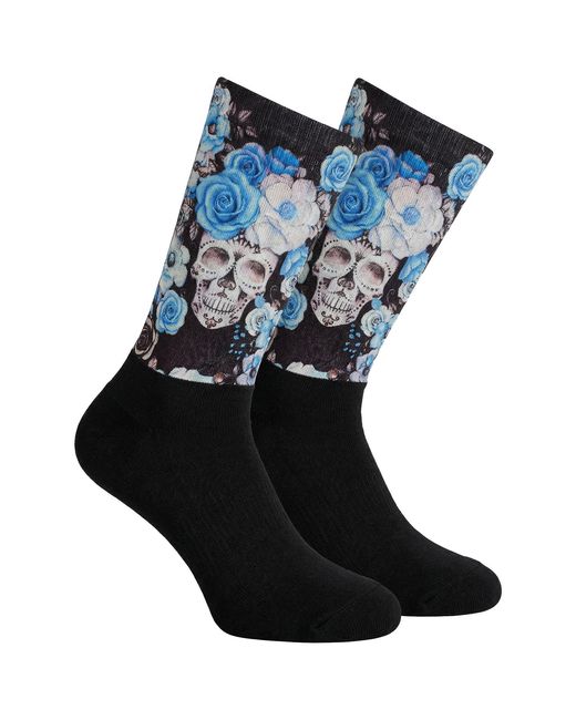 Jenes Socks Blue Funny Printed Long For And