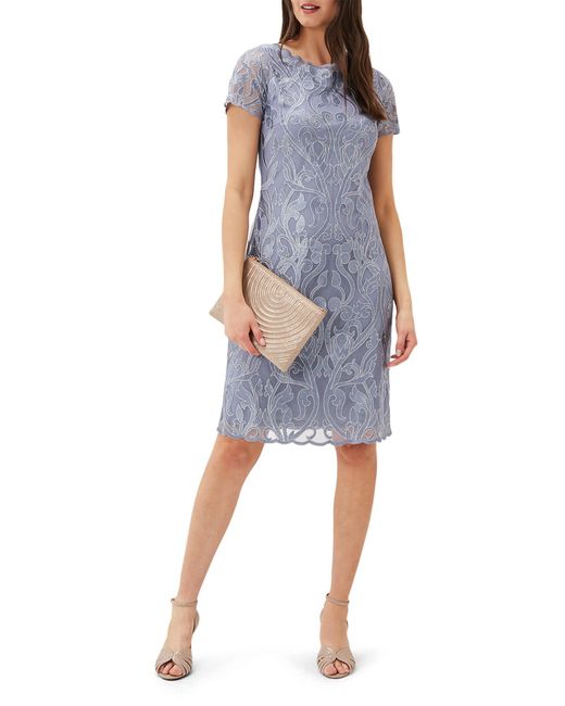 Phase Eight Blue Bea Embroidered Dress