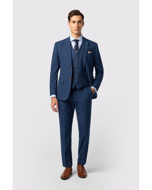 Antique Rogue Blue Single Breasted Two Button Tailored Suit Jacket for men