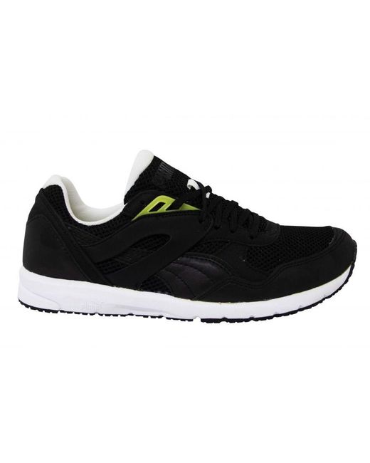 PUMA Black Future R698 Lite Stealth Textile Lace Up Trainers 355642 01 for men