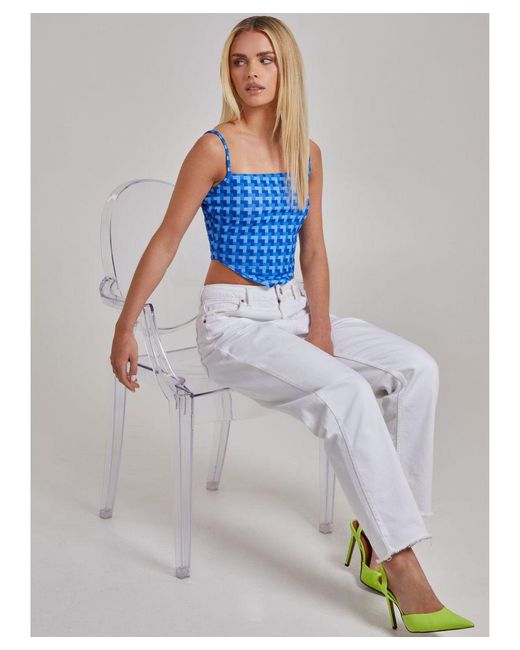 Pink Vanilla Blue Geometric Print Cami Top