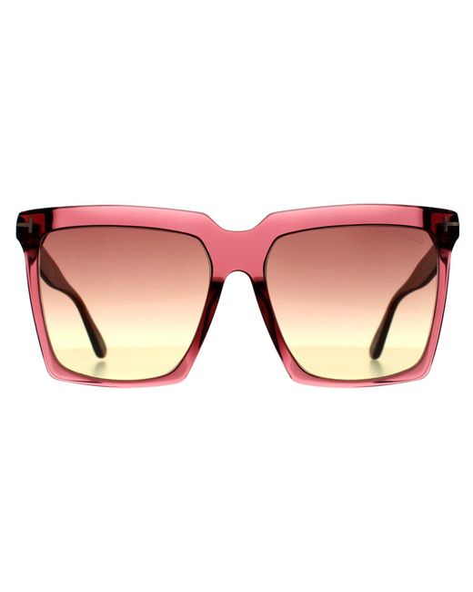 Tom Ford Pink Square Shiny Bordeaux Gradient Sabrina Ft0764