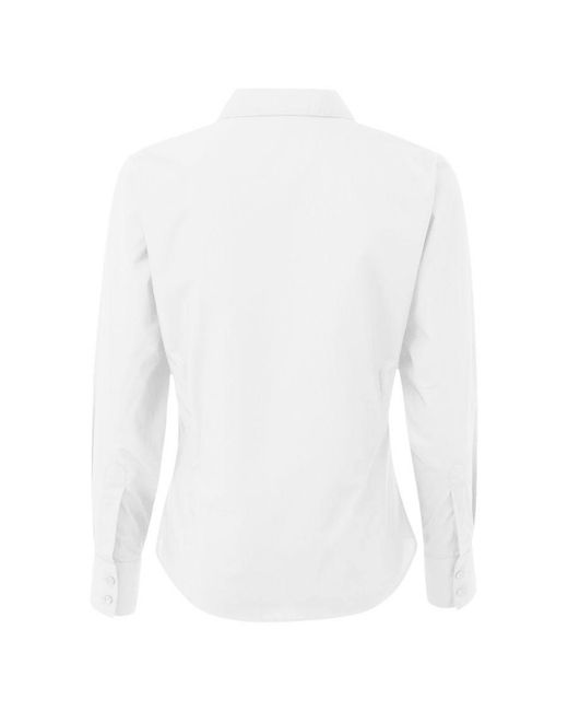 PREMIER White Ladies Poplin Long-Sleeved Blouse