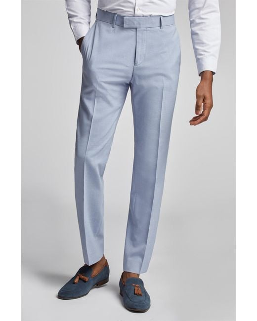Antique Rogue Blue Tailored Suit Trousers for men