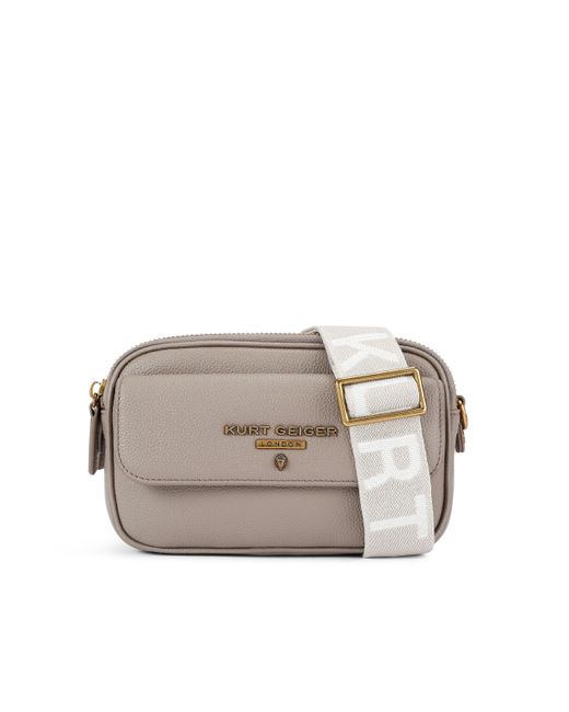 Kurt Geiger Gray Leather 2 Zip Greenwich Xb Bag