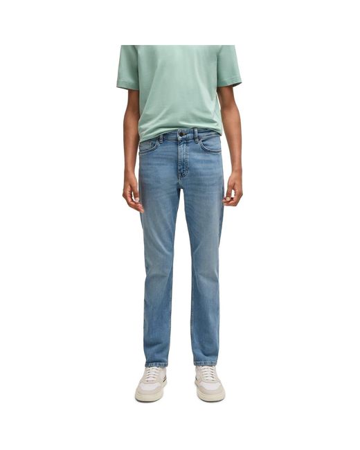 Boss Blue Delaware Slim Fit Jeans, Modern Silhouette for men