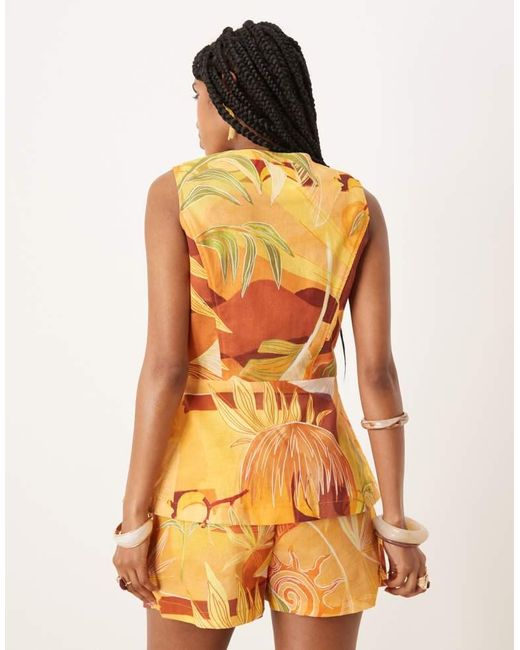 Never Fully Dressed Orange Tailored Waistcoat Co-Ord