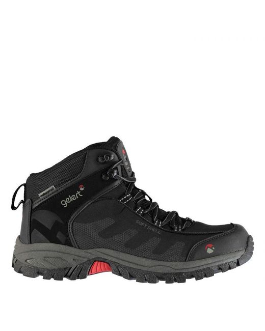 Gelert Black Softshell Mid Walking Boots Waterproof Shoes for men