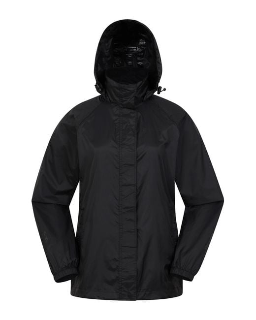 Mountain Warehouse Black 'Pakka' Waterproof Jacket And Overtrouser Set Lightweight Outdoor Outfit Polyamide