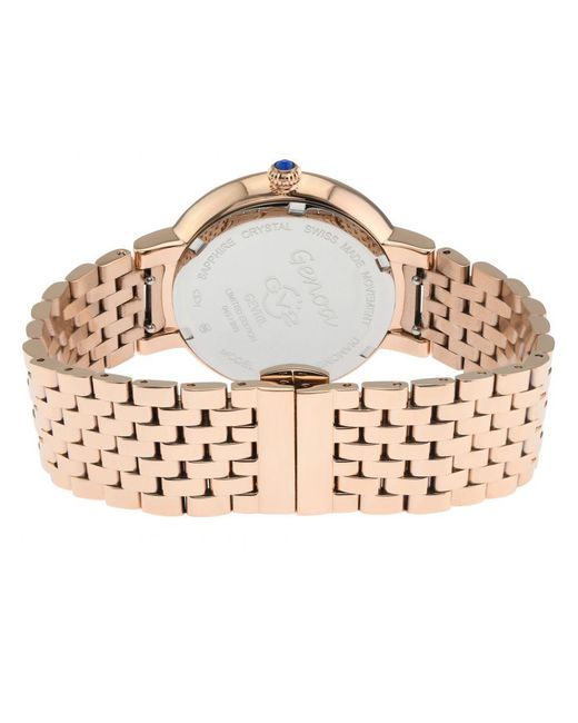 Gevril Metallic Gv2 Genoa 12533 Swiss Quartz Mother Of Pearl Diamond Stainless Steel Watch