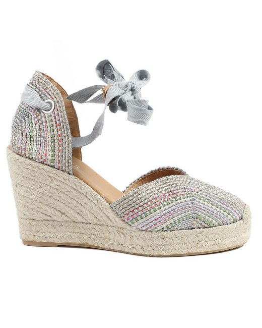Jones Bootmaker Gray Alyssa Wedge Espadrille Sandals