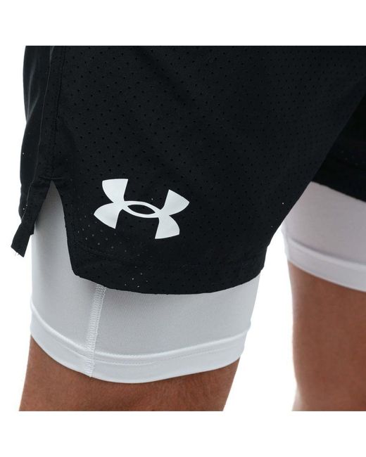Under Armour Black Ua Vanish Woven 2-In-1 Vent Shorts for men