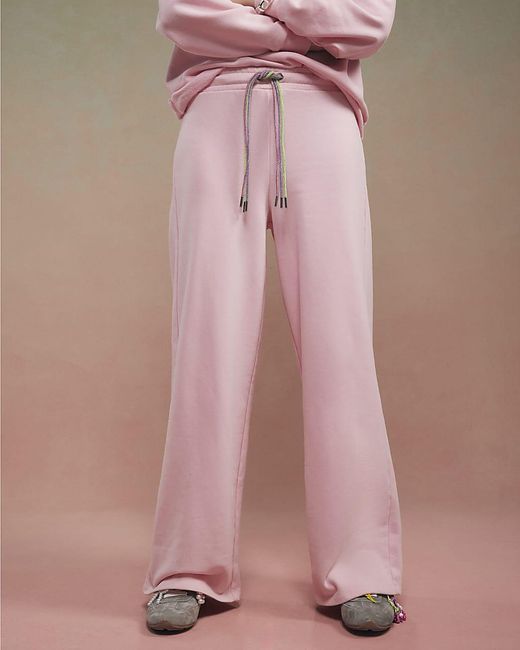 River Island Pink Joggers Year Zero Embellished Cord