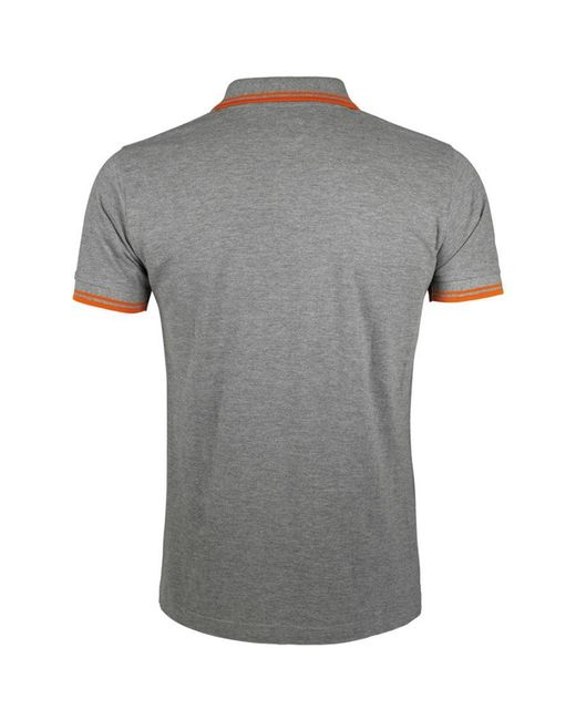Sol's Gray Pasadena Tipped Short Sleeve Pique Polo Shirt Marl/ for men