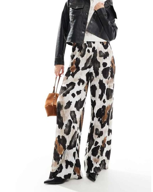 Vero Moda White Plisse Wide Leg Trousers