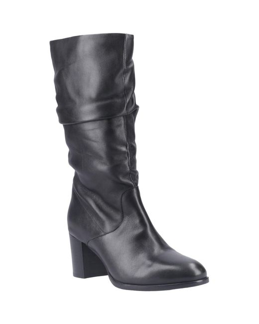 Hush Puppies Gray Cosima Leather Heeled Knee High Boots