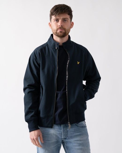 Lyle & Scott Blue Lyle & Scott Softshell Harrington Jacket for men