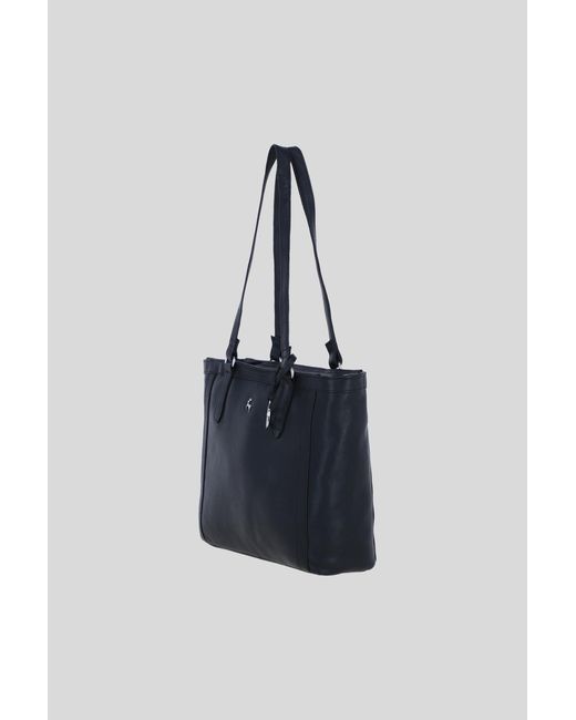 Ashwood Leather Blue 'Ballina' Genuine Shoulder Bag With Hardware