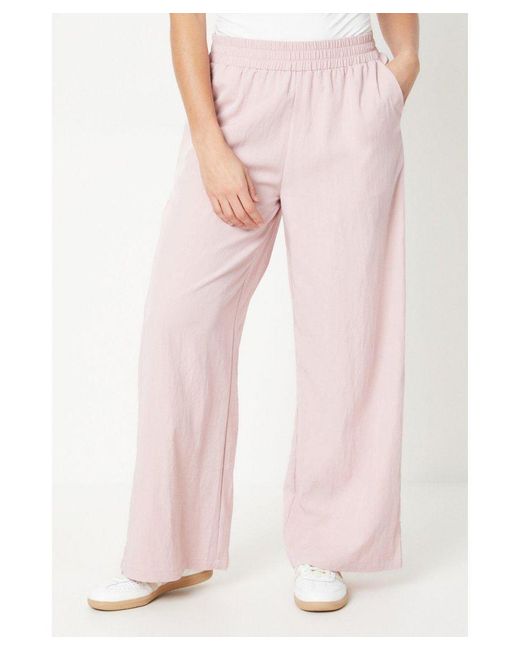 Oasis Pink Petite Soft Twill Elastic Waist Trouser