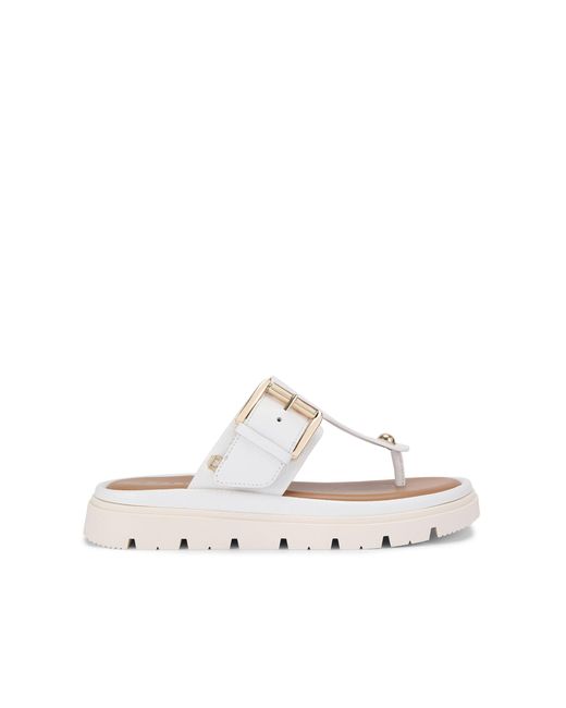 Carvela Kurt Geiger White Leather Pavilion T Bar Mule Mules