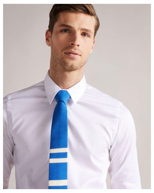 Ted Baker Blue Duckabu Jersey Striped Tie for men