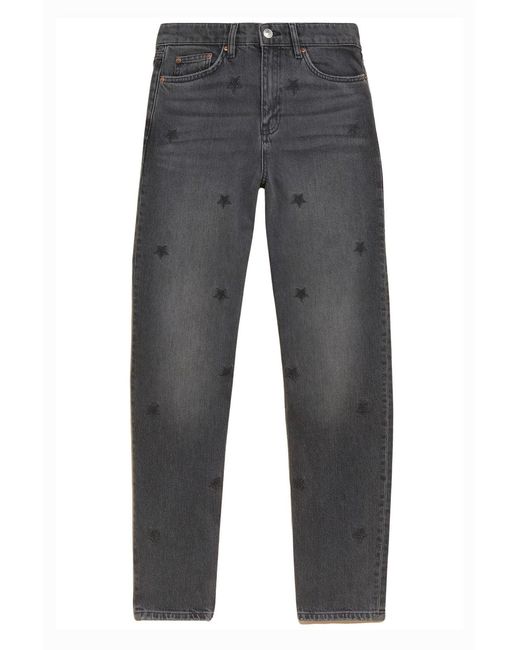 Marks & Spencer Gray Boyfriend Star Ankle Grazer Jeans