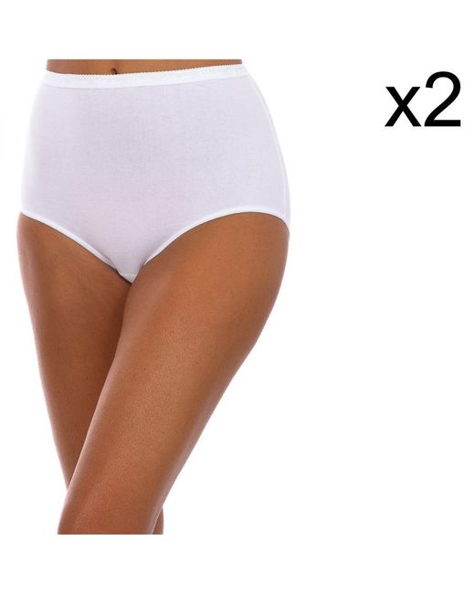 Playtex White Pack-2 Crompesora Organic Bio Maxi P0azl Panties