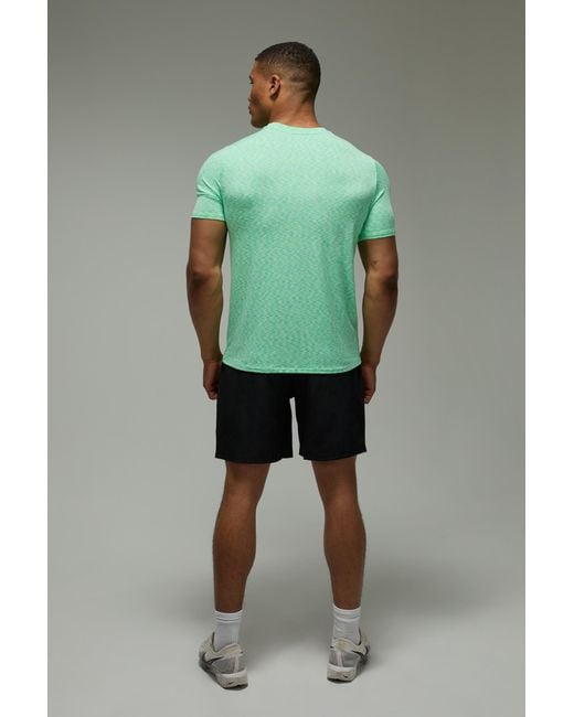 BoohooMAN Green Active Regular Fit Marl T-Shirt for men