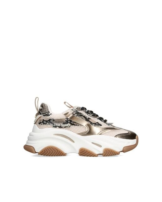 Steve Madden White Possession Sneakers Fabric