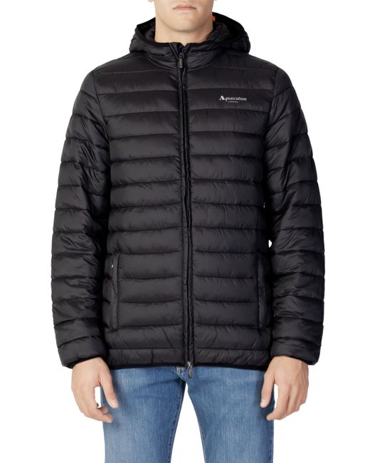 Aquascutum Black London Logo Active Hoodie Jacket for men