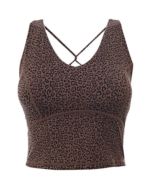 Sweaty Betty Brown Super Soft Cross Back Crop Tank