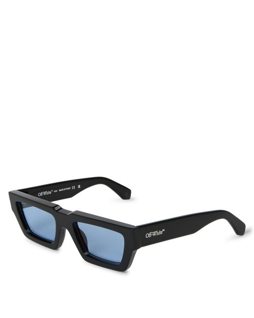 Off-White c/o Virgil Abloh Blue Accessories Off Manchester 53 Rectangle Full Rim Sunglasses for men