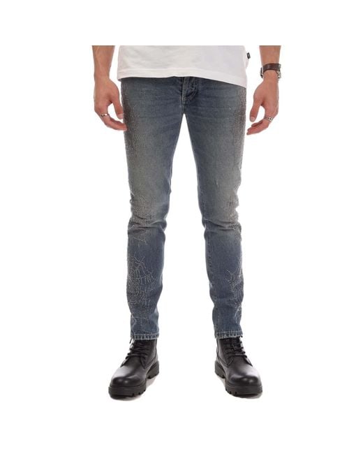 Palm Angels Blue Spider Regular Jeans for men