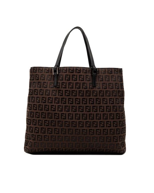 Fendi Black Pre-Owned Zucchino Canvas Tote