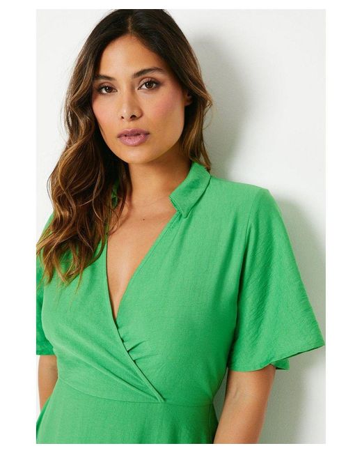 PRINCIPLES Green Collared Midi Dress