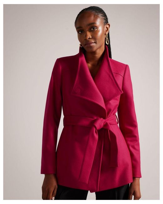 Ted Baker Red Ted Rytaa Wrap Coat Ld99