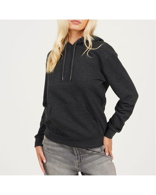 Brave Soul Black Hooded Neck Long Sleeve Drop Shoulder Sweatshirt