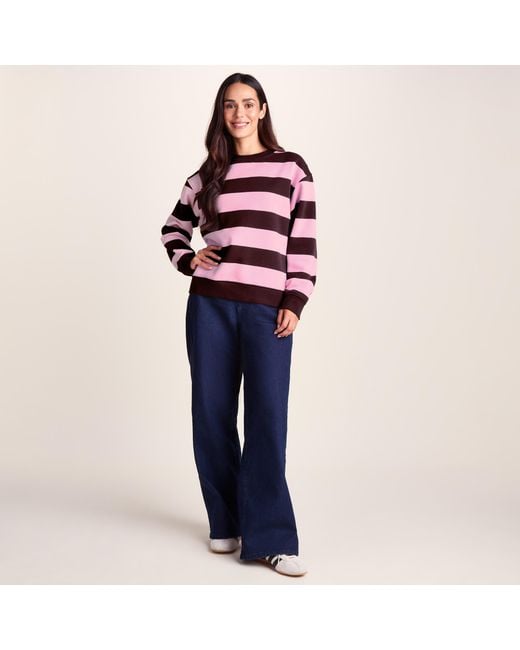 TOG24 Blue Yuri Supersoft Crew Neck Striped Sweatshirt