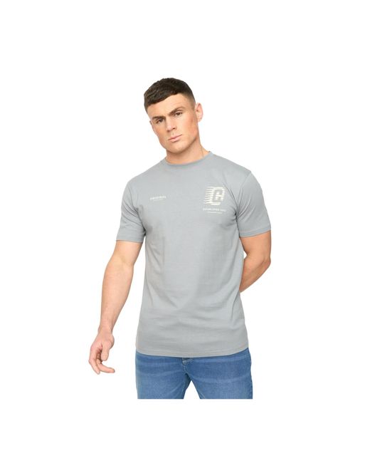 Crosshatch Gray Morville Cotton T-Shirt (Steel) for men