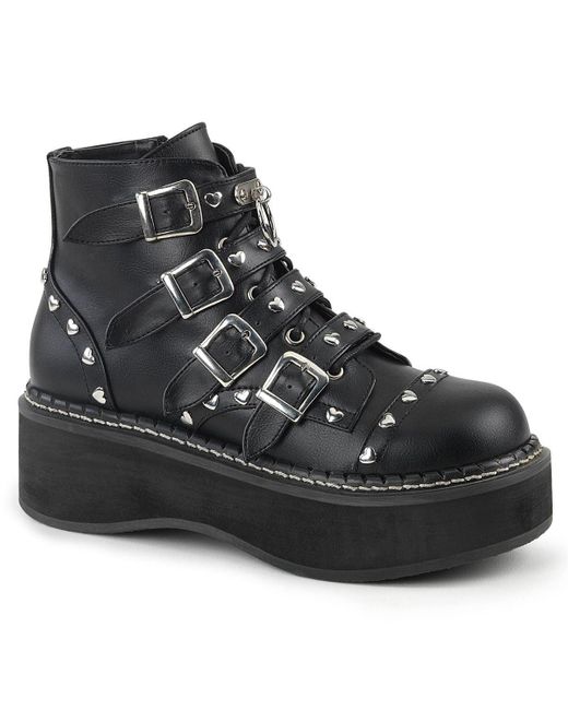 Demonia Black Emily 315 Studded Ankle Boots