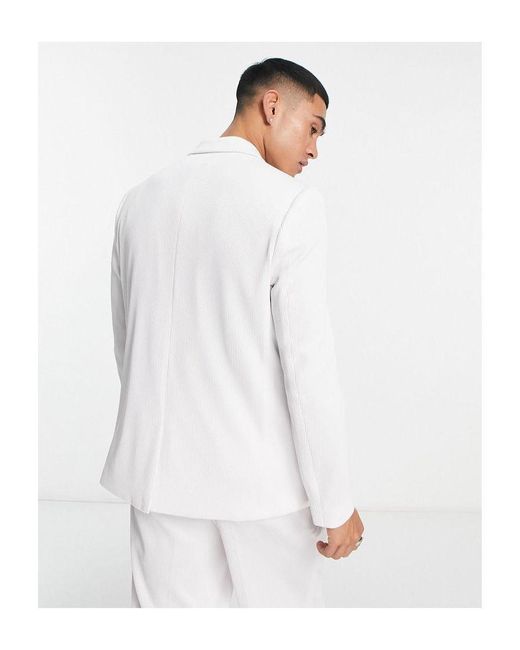ASOS White Slim Belted Suit Jacket for men