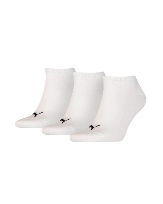 PUMA White Trainer 3Pck Socks Cotton for men