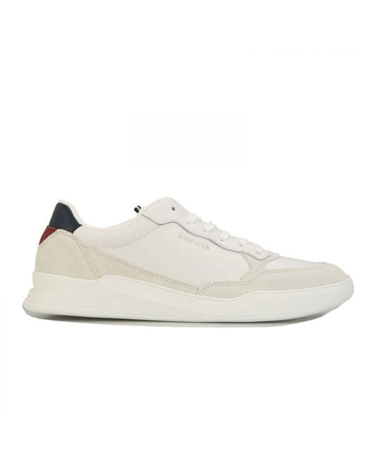 Tommy Hilfiger White Elevated Leather Cupsole Trainers for men