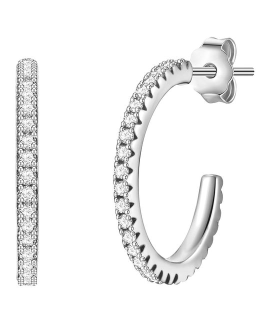 Glanzstücke München Metallic Hoop Earring Sterling Zirconia