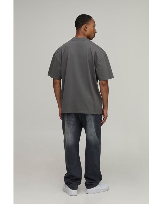 BoohooMAN Gray Oversized Fat Boy Slim License Print T-Shirt for men