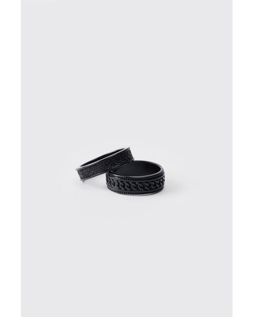 BoohooMAN Blue 2 Pack Rings for men