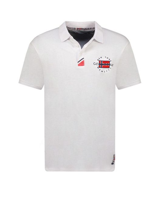 GEOGRAPHICAL NORWAY White Short-Sleeved Polo Shirt Sy1358Hgn for men