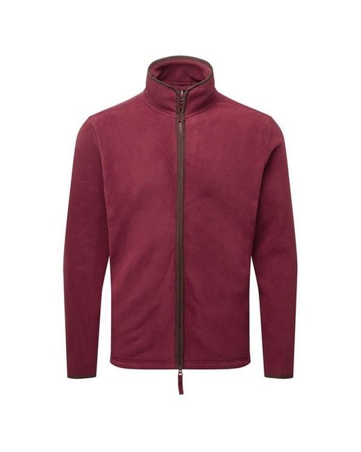 PREMIER Red Artisan Fleece Jacket for men