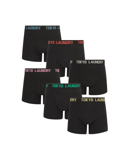 Tokyo Laundry Black Cotton 6-Pack Boxers for men